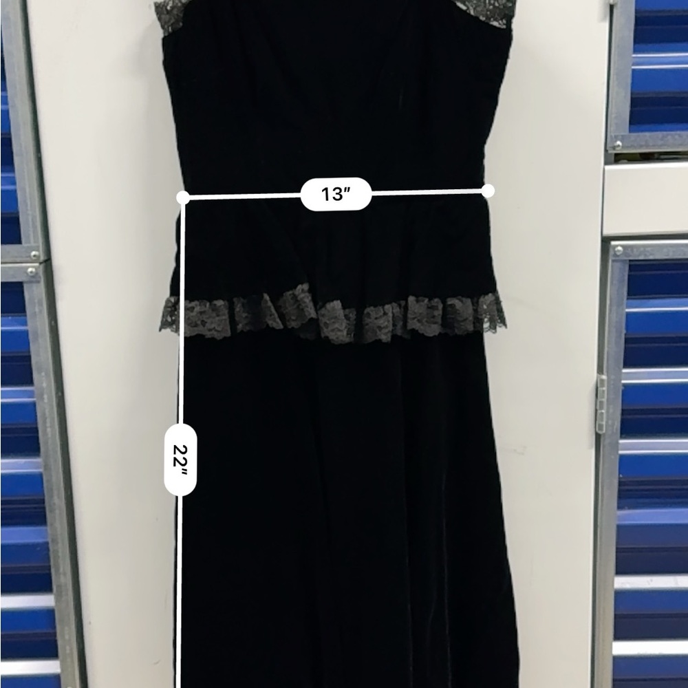 Albert Capraro Saks Fifth Avenue Black Lace Trim Dress - Picture 4 of 6